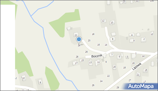 Siepraw, Boczna, 24, mapa Siepraw