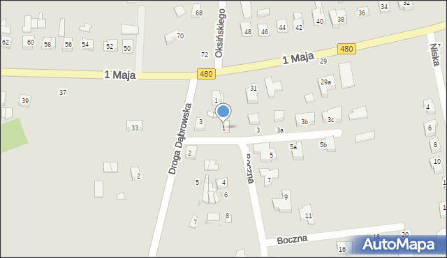 Sieradz, Boczna, 1, mapa Sieradz