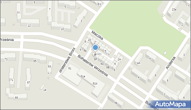 Sieradz, Bohaterów Września, 8f, mapa Sieradz