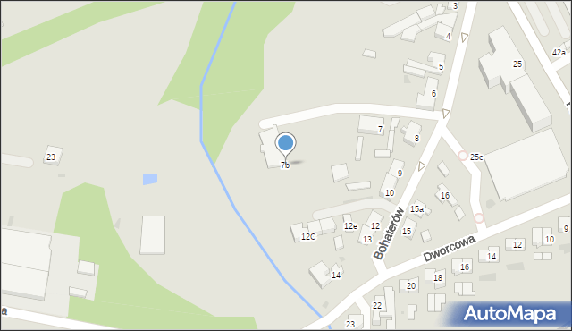 Sieraków, Bohaterów, 7b, mapa Sieraków