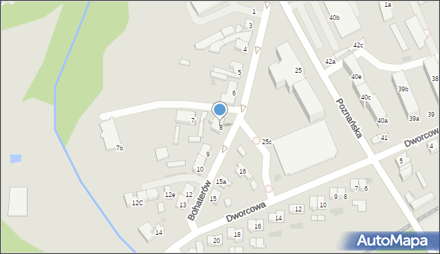 Sieraków, Bohaterów, 8, mapa Sieraków