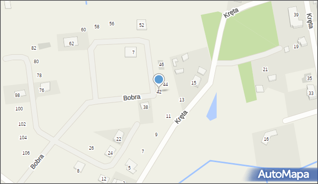 Sierosław, Bobra, 42, mapa Sierosław