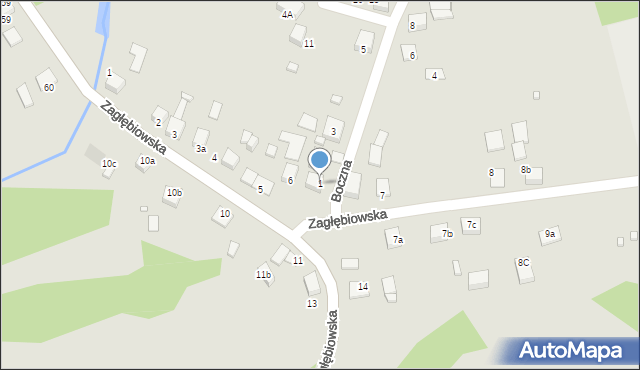 Siewierz, Boczna, 1, mapa Siewierz