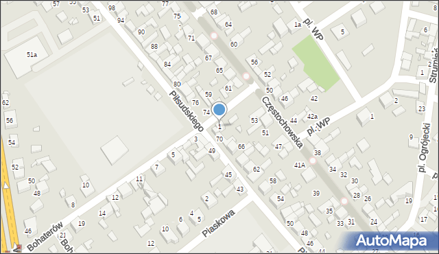 Siewierz, Bohaterów, 1, mapa Siewierz