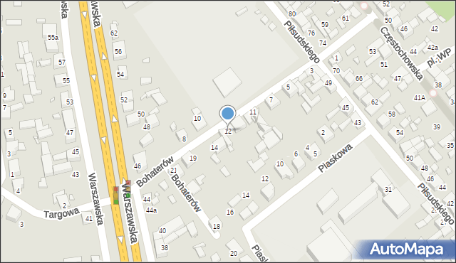 Siewierz, Bohaterów, 12, mapa Siewierz