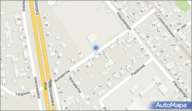 Siewierz, Bohaterów, 13, mapa Siewierz