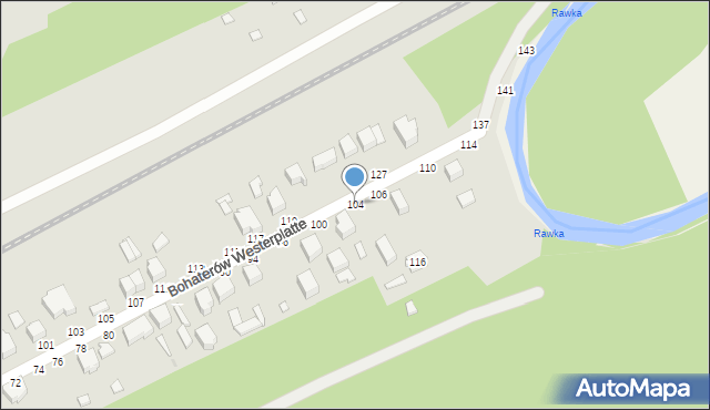 Skierniewice, Bohaterów Westerplatte, 104, mapa Skierniewic
