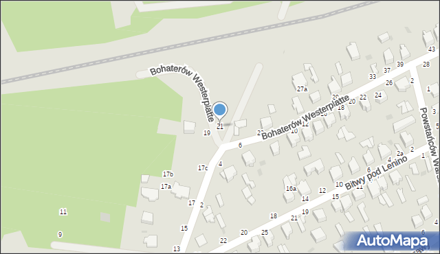 Skierniewice, Bohaterów Westerplatte, 21, mapa Skierniewic