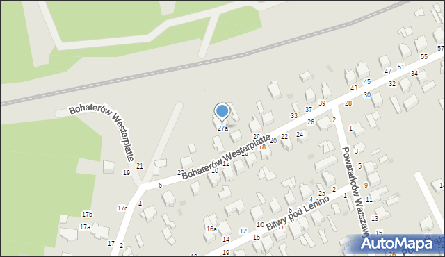 Skierniewice, Bohaterów Westerplatte, 27a, mapa Skierniewic