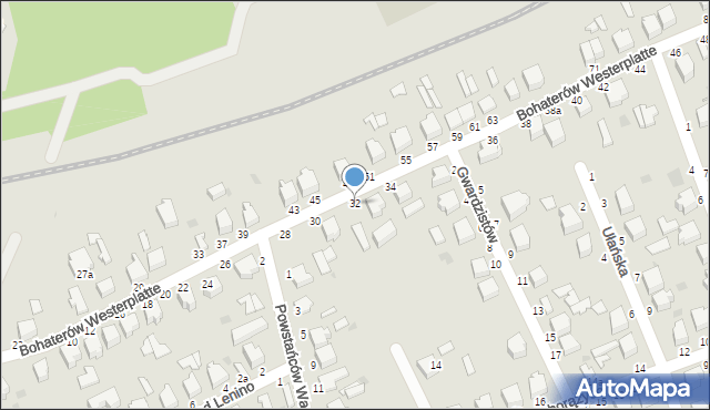 Skierniewice, Bohaterów Westerplatte, 32, mapa Skierniewic