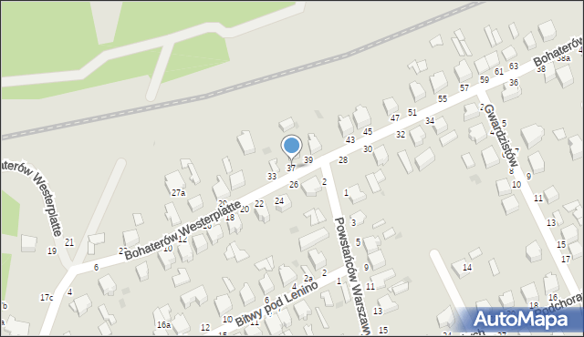 Skierniewice, Bohaterów Westerplatte, 37, mapa Skierniewic