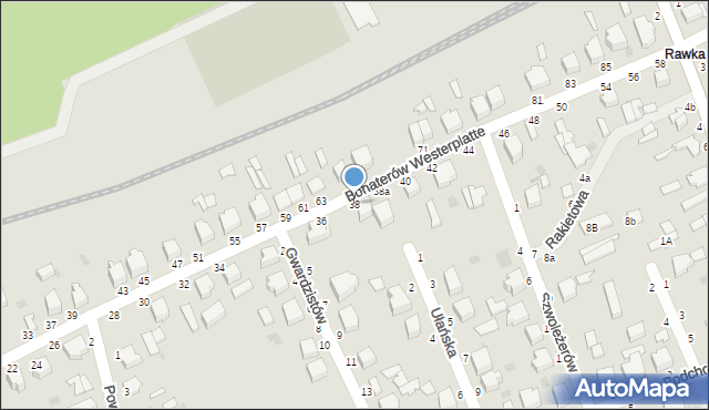 Skierniewice, Bohaterów Westerplatte, 38, mapa Skierniewic