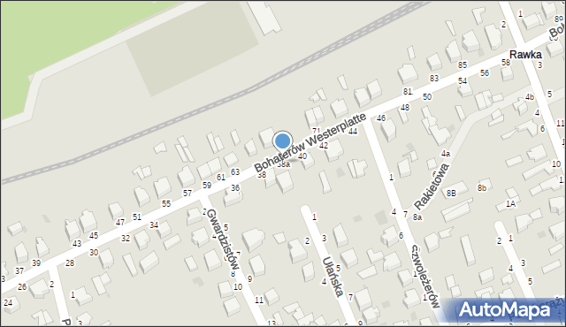 Skierniewice, Bohaterów Westerplatte, 38a, mapa Skierniewic