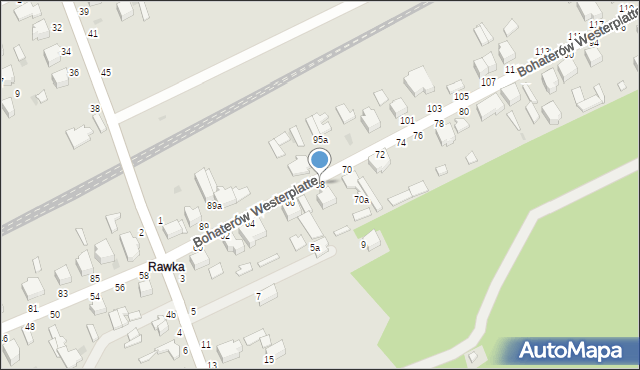 Skierniewice, Bohaterów Westerplatte, 68, mapa Skierniewic