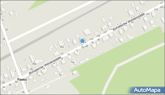 Skierniewice, Bohaterów Westerplatte, 74, mapa Skierniewic