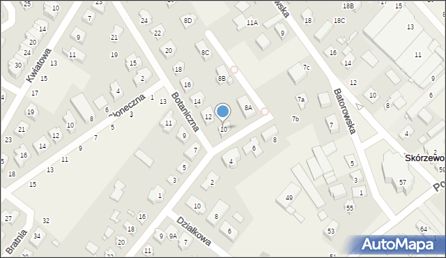Skórzewo, Botaniczna, 10, mapa Skórzewo