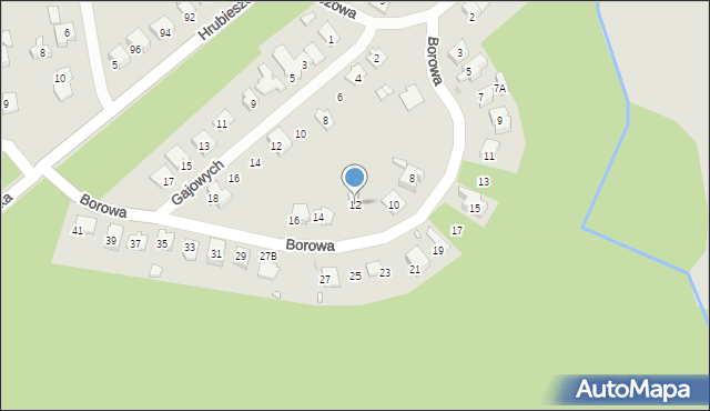 Sławków, Borowa, 12, mapa Sławków