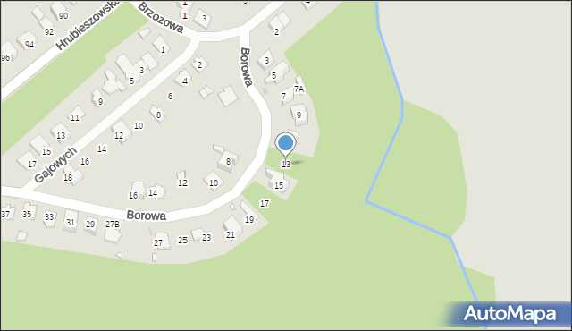 Sławków, Borowa, 13, mapa Sławków