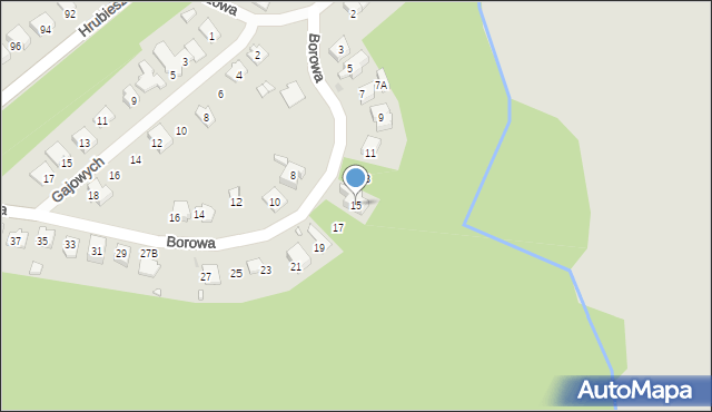 Sławków, Borowa, 15, mapa Sławków