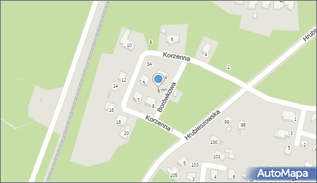 Sławków, Borówkowa, 6, mapa Sławków