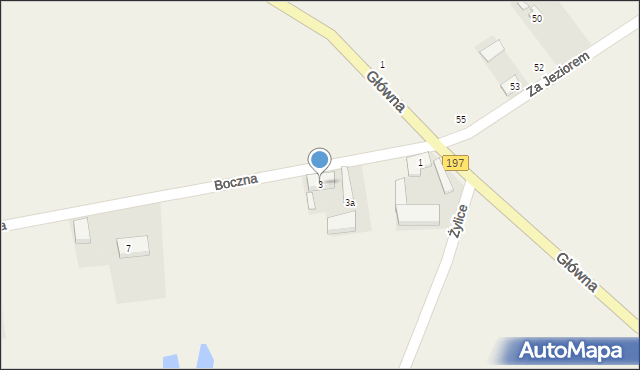 Sławno, Boczna, 3, mapa Sławno