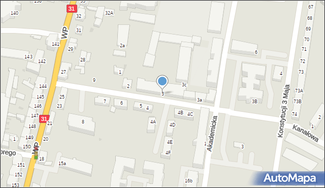 Słubice, Bohaterów Warszawy, 3, mapa Słubice