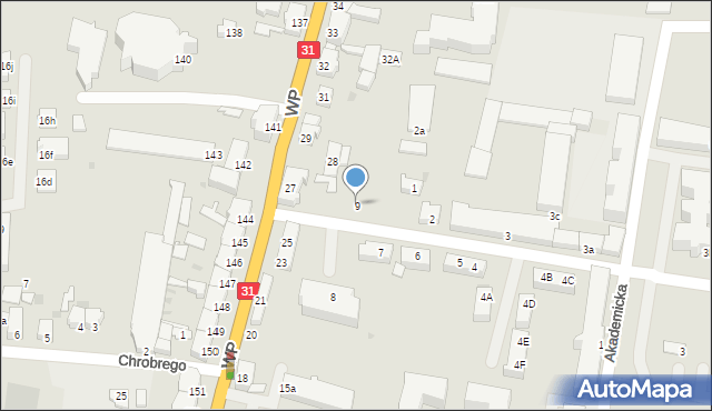 Słubice, Bohaterów Warszawy, 9, mapa Słubice