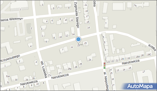 Słubice, Bolesława Krzywoustego, 13, mapa Słubice