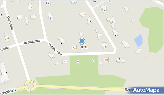 Słubice, Borówkowa, 3B, mapa Słubice