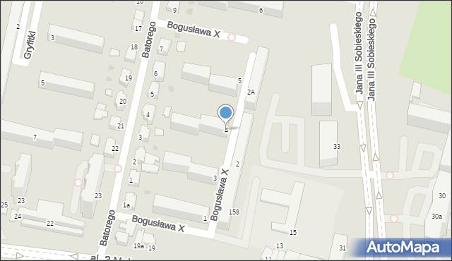 Słupsk, Bogusława X, 4, mapa Słupska