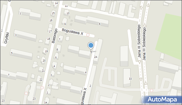 Słupsk, Bogusława X, 5, mapa Słupska