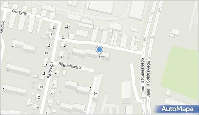 Słupsk, Bogusława X, 6, mapa Słupska