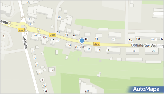 Słupsk, Bohaterów Westerplatte, 15b, mapa Słupska