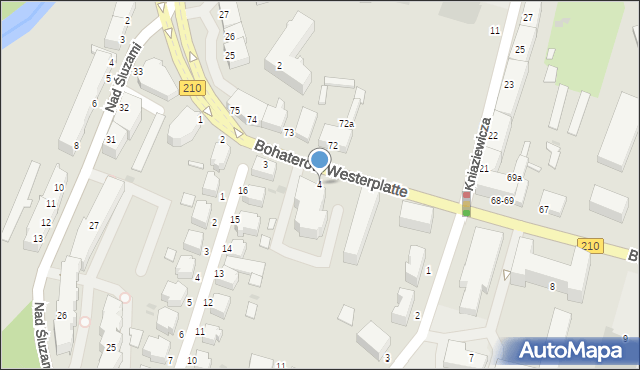 Słupsk, Bohaterów Westerplatte, 4, mapa Słupska