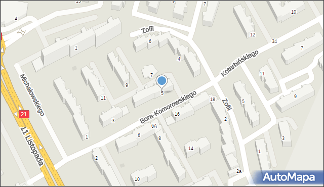 Słupsk, Bora-Komorowskiego Tadeusza, gen., 5, mapa Słupska