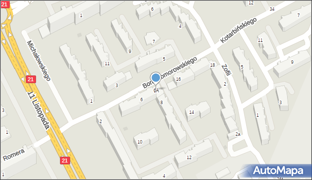 Słupsk, Bora-Komorowskiego Tadeusza, gen., 6A, mapa Słupska