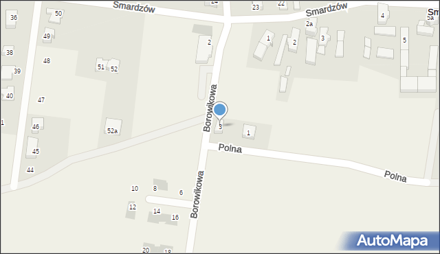 Smardzów, Borowikowa, 3, mapa Smardzów