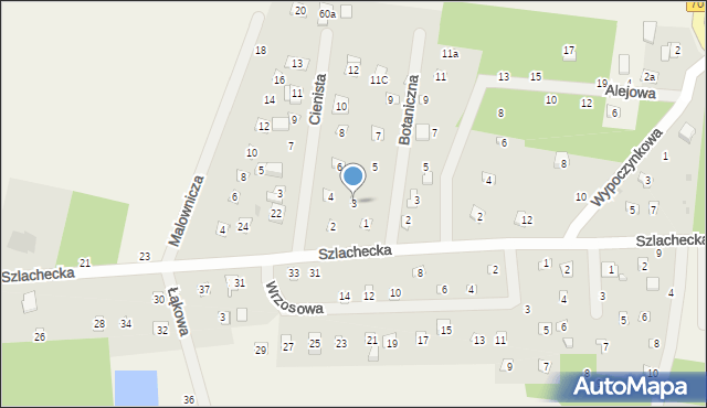 Smolice, Botaniczna, 3, mapa Smolice