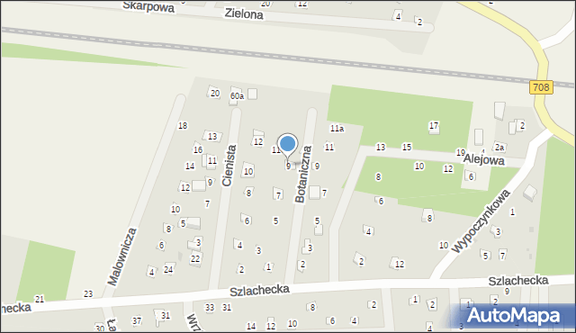 Smolice, Botaniczna, 9, mapa Smolice