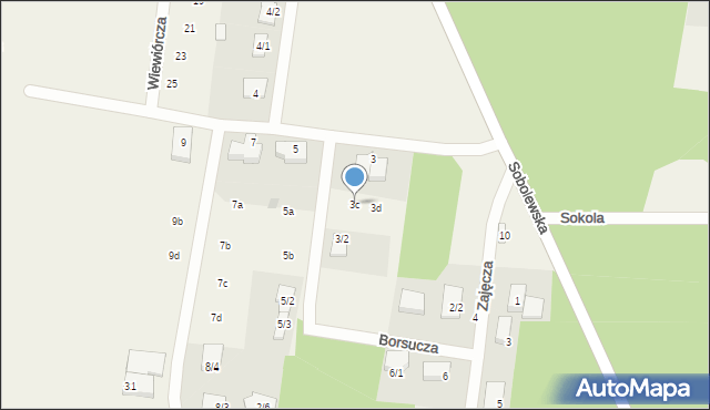 Sobolewo, Borsucza, 3c, mapa Sobolewo