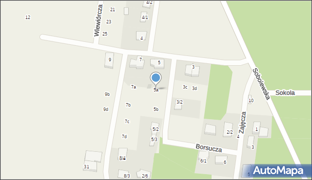 Sobolewo, Borsucza, 5a, mapa Sobolewo