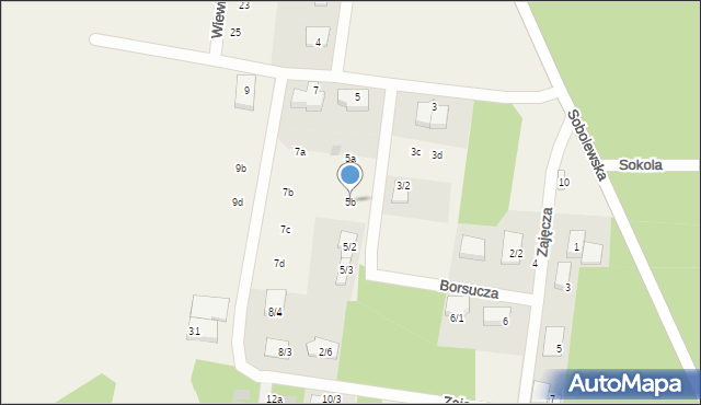 Sobolewo, Borsucza, 5b, mapa Sobolewo