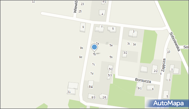 Sobolewo, Borsucza, 7b, mapa Sobolewo