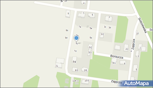 Sobolewo, Borsucza, 7c, mapa Sobolewo