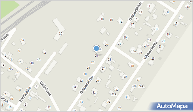 Sochaczew, Bojowników, 24, mapa Sochaczew