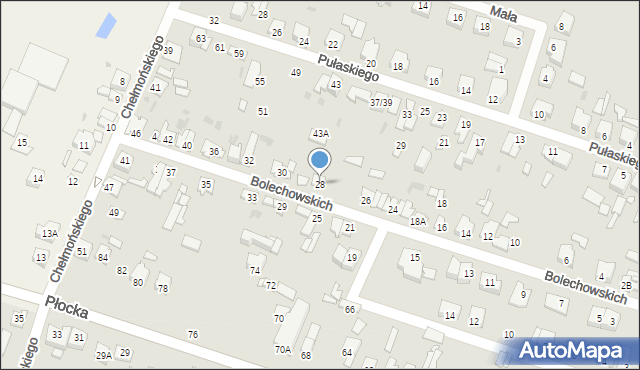 Sochaczew, Bolechowskich, 28, mapa Sochaczew