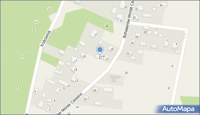 Sochonie, Bohaterów Monte Cassino, 21, mapa Sochonie