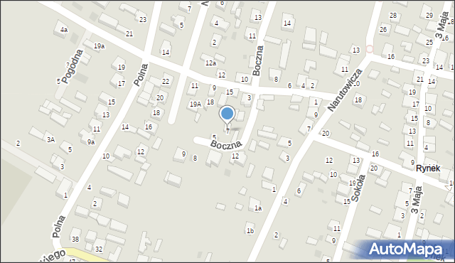 Sokołów Małopolski, Boczna, 7, mapa Sokołów Małopolski