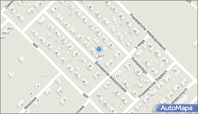 Sokołów Podlaski, Bohaterów Westerplatte, 25, mapa Sokołów Podlaski