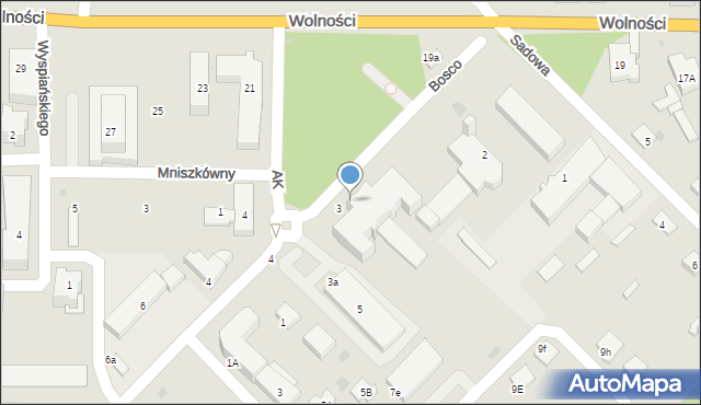 Sokołów Podlaski, Bosco, ks., 3p, mapa Sokołów Podlaski